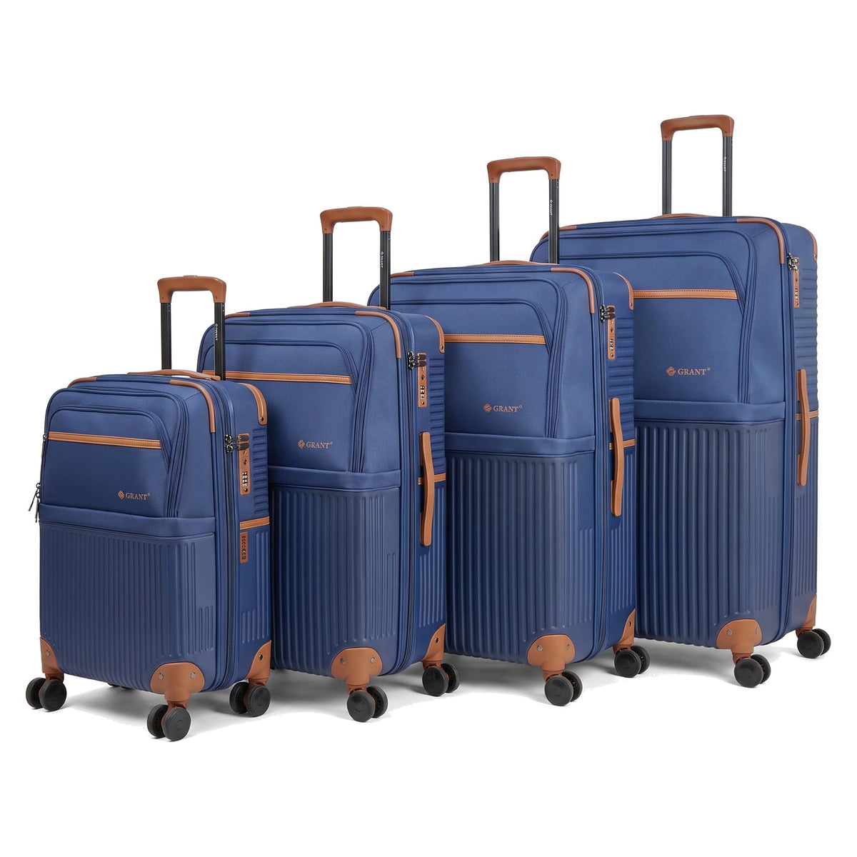 GRANT Designer Suitcase Set in Blue, Set of 4 (20"+26"+28"+32")
