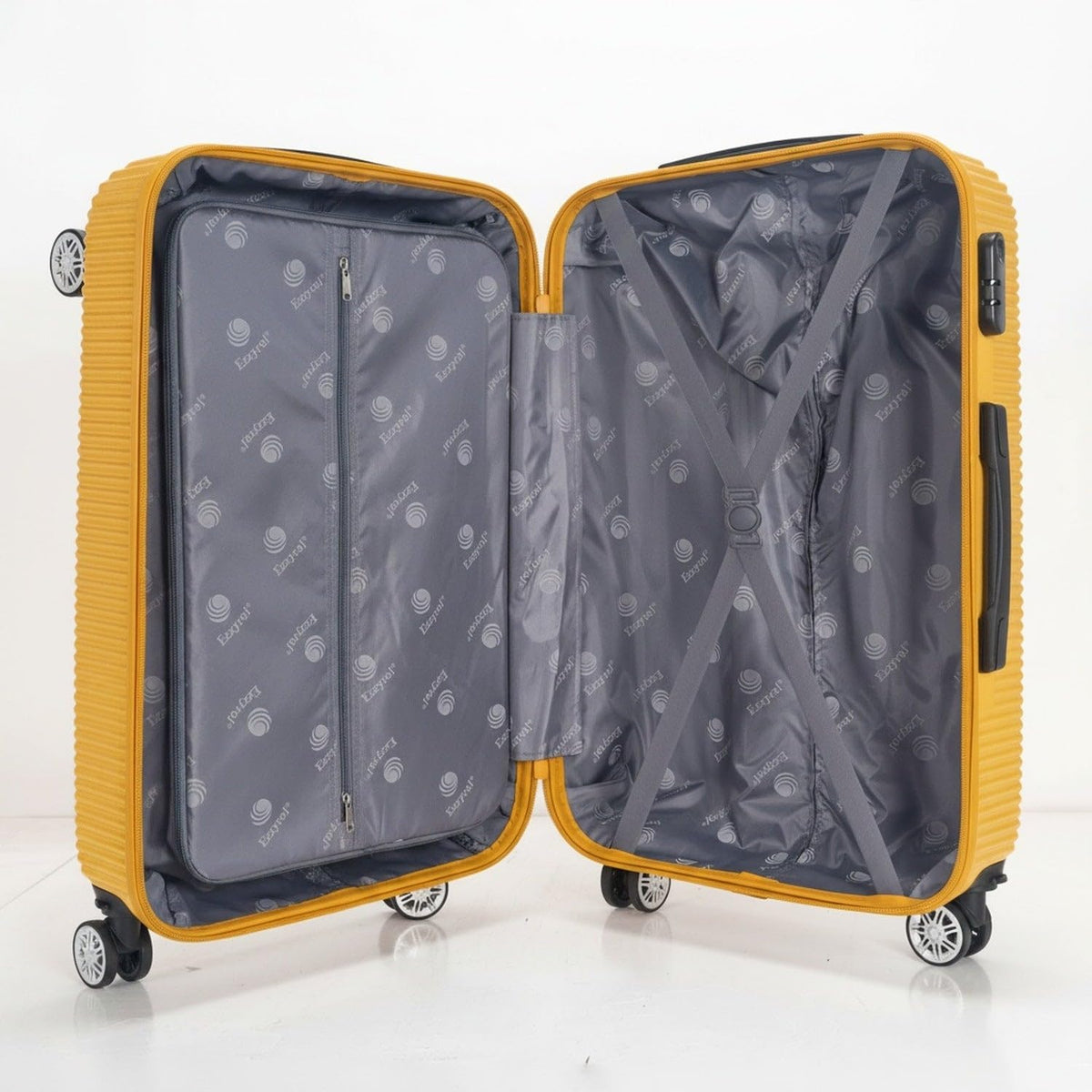 Ezzyrol 8440 ABS Hard Shell Luggage Set of 5 in Yellow