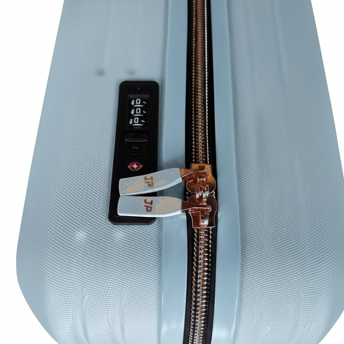 JustPack 8889 Curve Hard Shell Suitcase - Lightweight ABS Cabin Luggage & 4-Piece Set in Light Blue