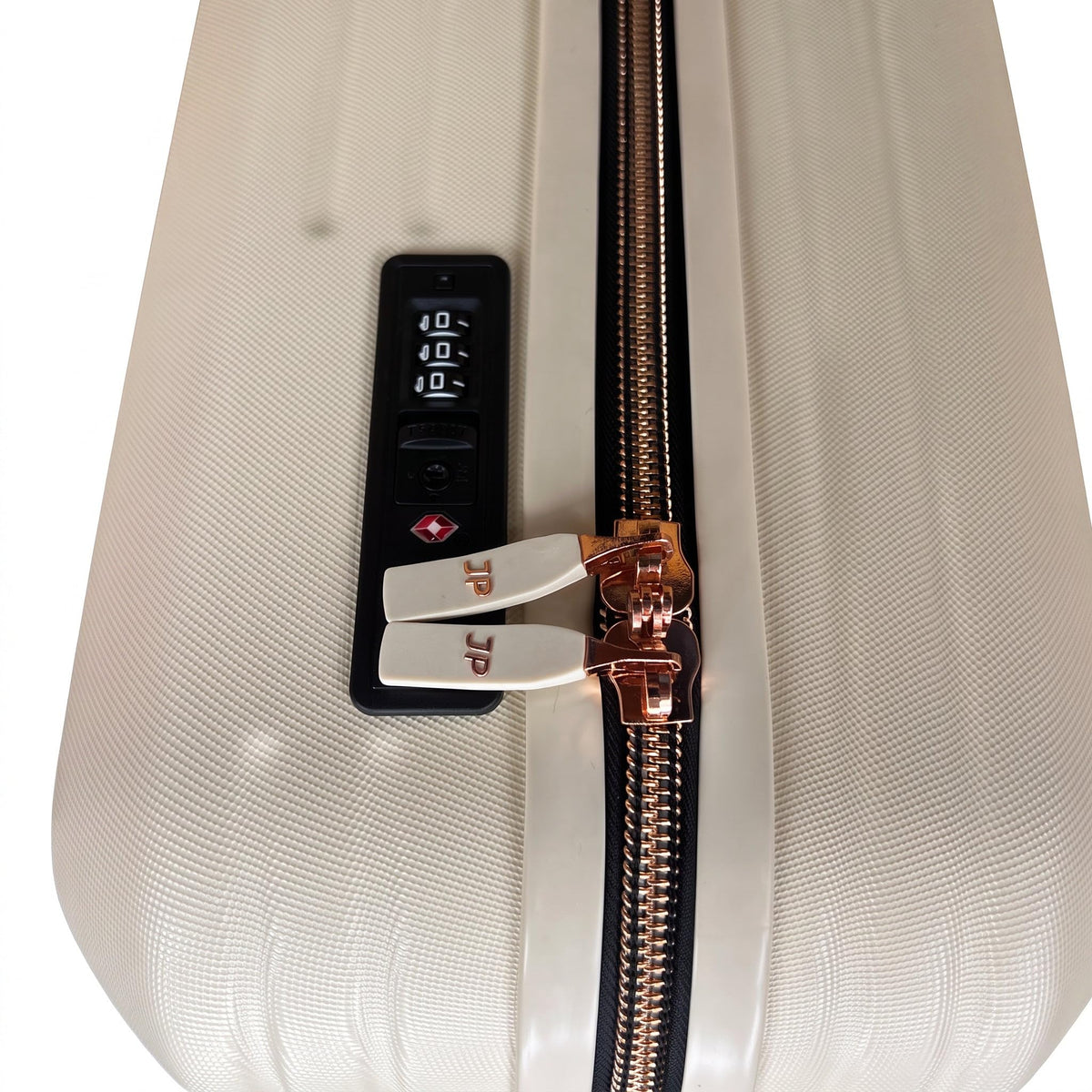 JustPack 8889 Curve Hard Shell Suitcase - Lightweight ABS Cabin Luggage & 4-Piece Set in Cream