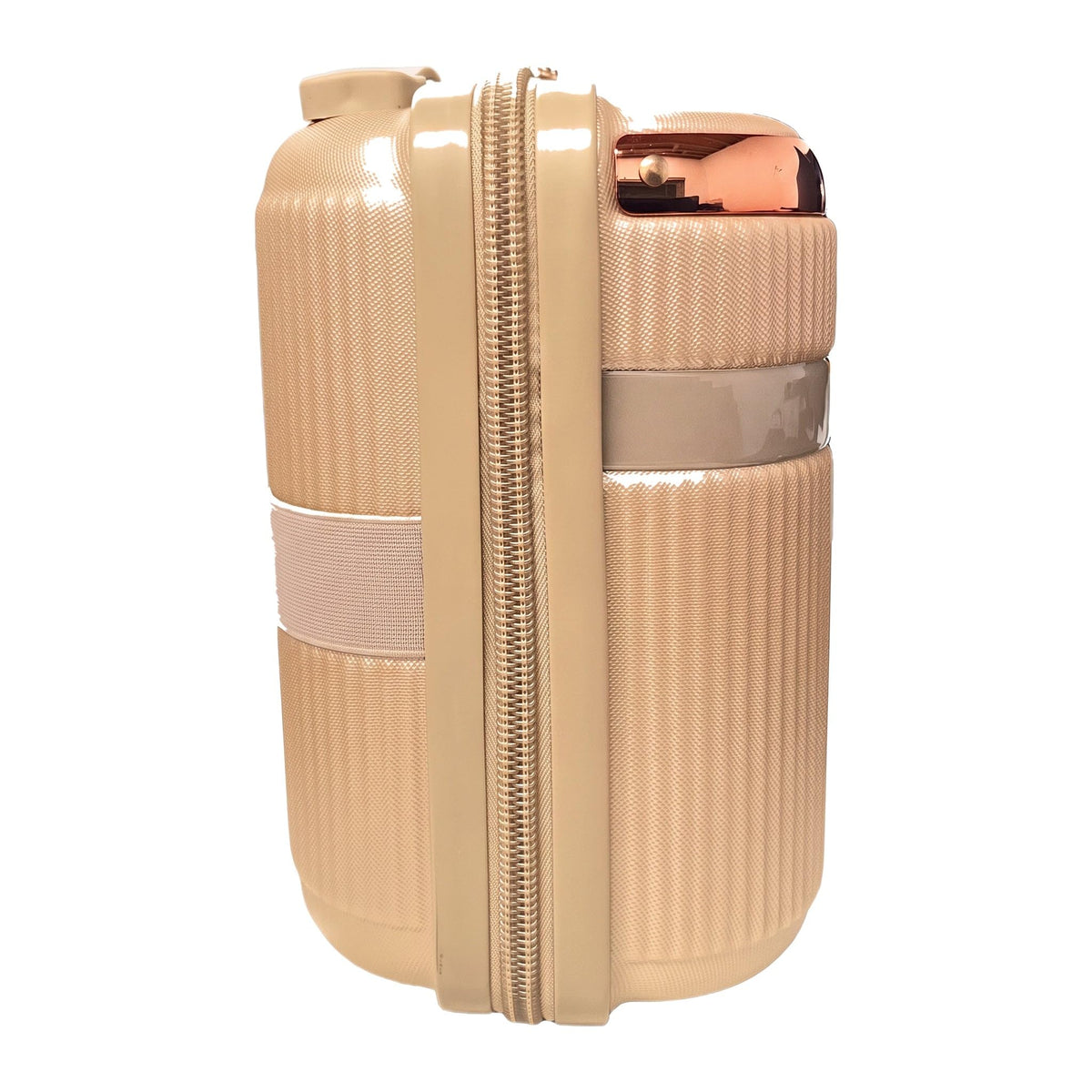 GRANT Fluted Hard Shell Suitcase in Rose Gold, 12" Vanity Case (11L)
