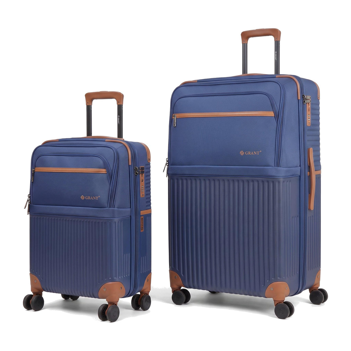GRANT Designer Suitcase Set in Blue, Set of 2 (20"+28")