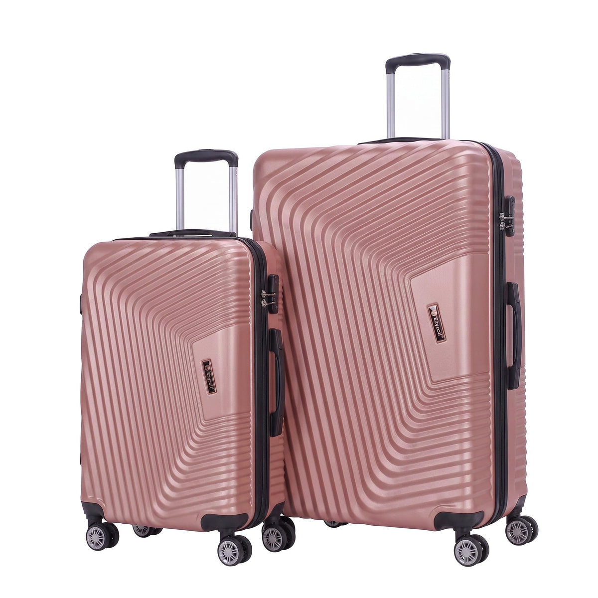 Ezzyrol Grays ABS Hard Shell Luggage Set in Rose Gold, Set of 2, 20 and 32 Inch