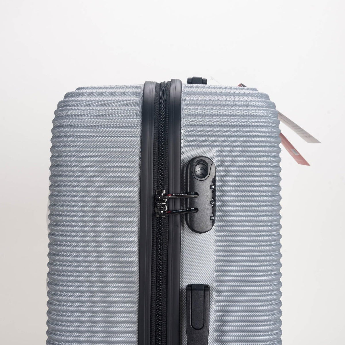 Ezzyrol 8440 ABS Hard Shell Luggage Set of 5 in Grey, Set of 3, 20 26 and 28 Inch