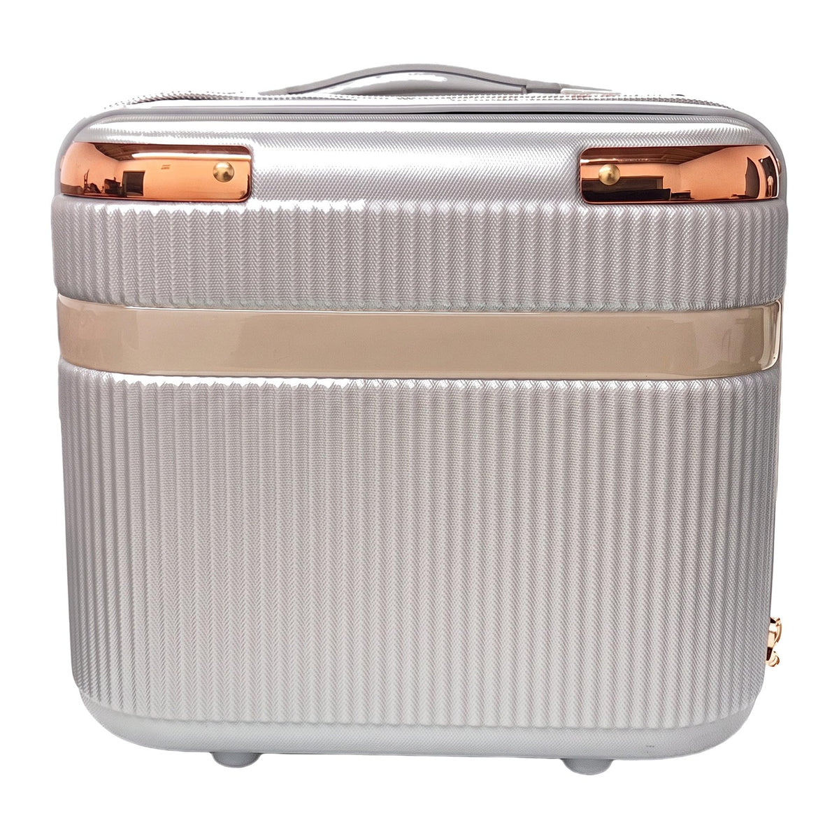 GRANT Fluted Hard Shell Suitcase in Silver