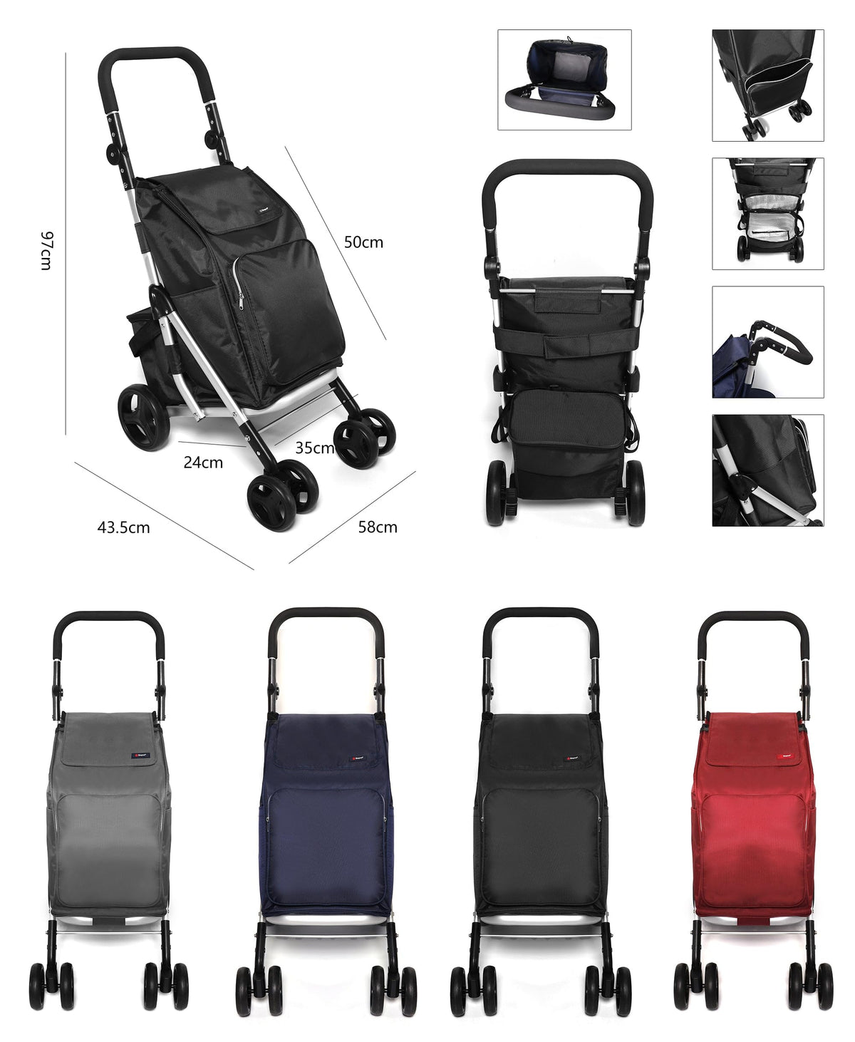 Ezzyrol 50L Folding Shopping Trolley