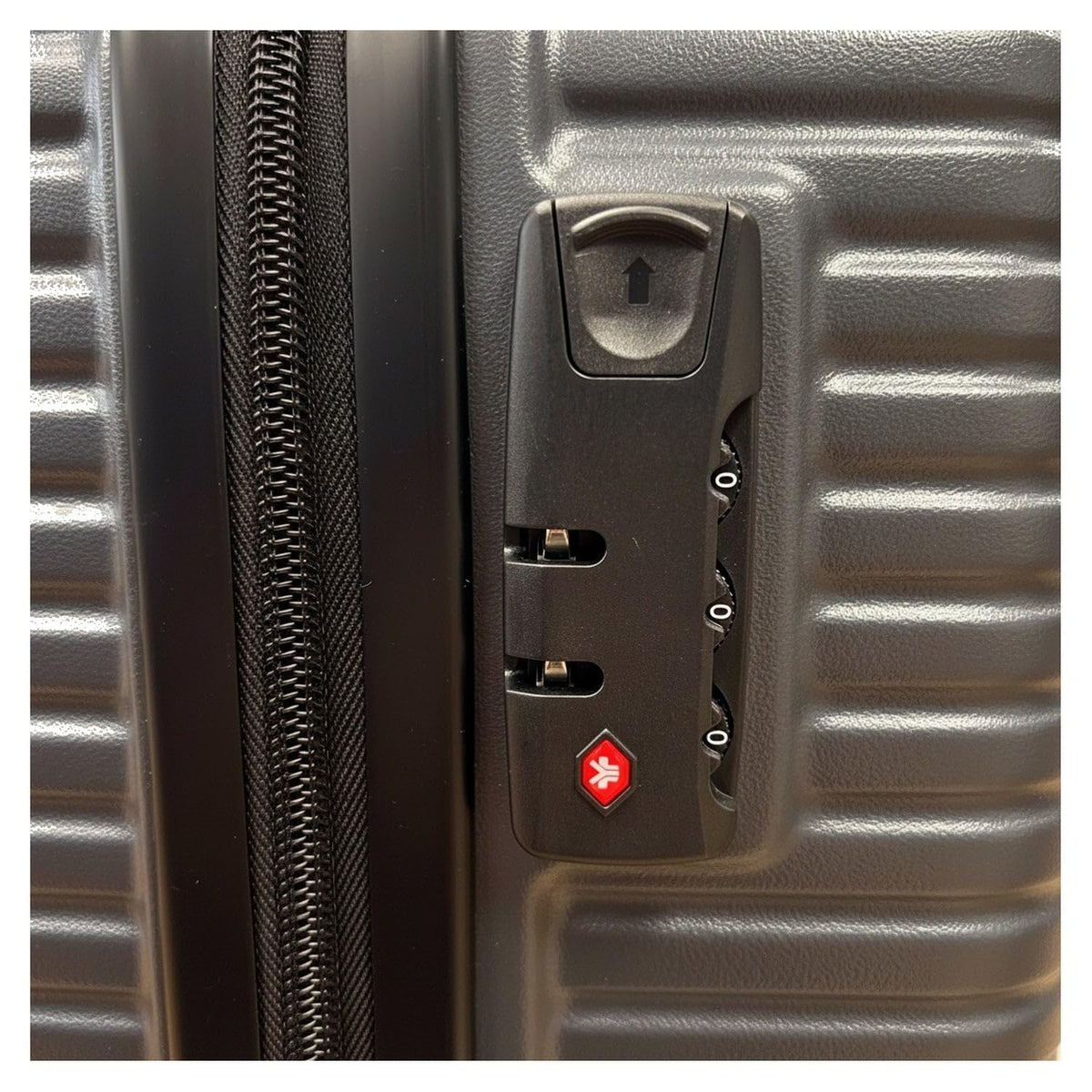 Ezzyrol Flint Ribbed Hard Shell Suitcase in Grey