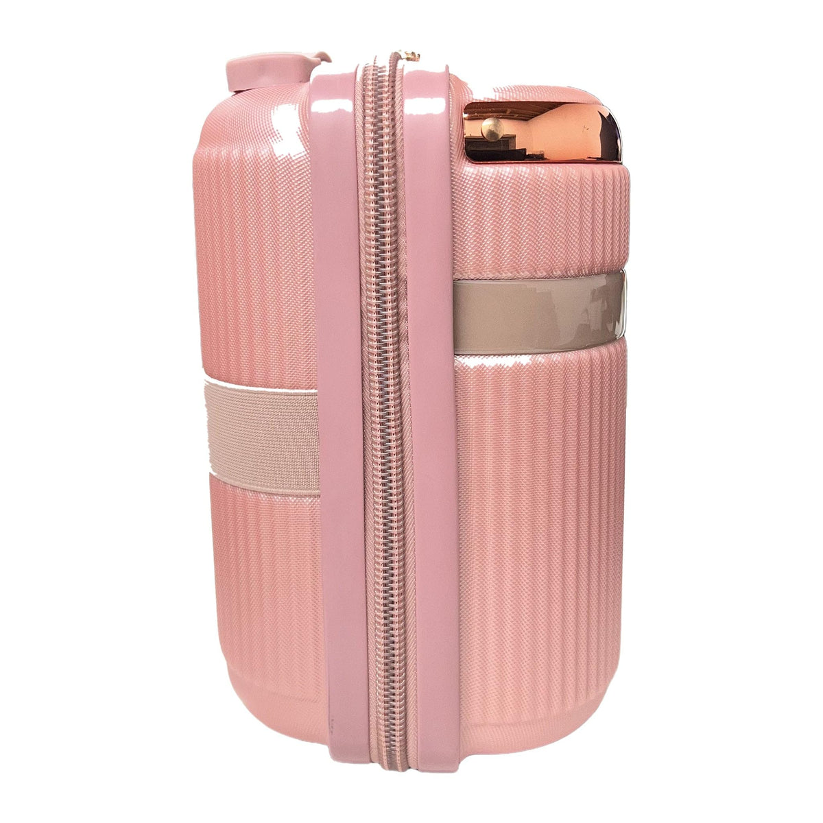 GRANT Fluted Hard Shell Suitcase in Pink, 12" Vanity Case (11L)