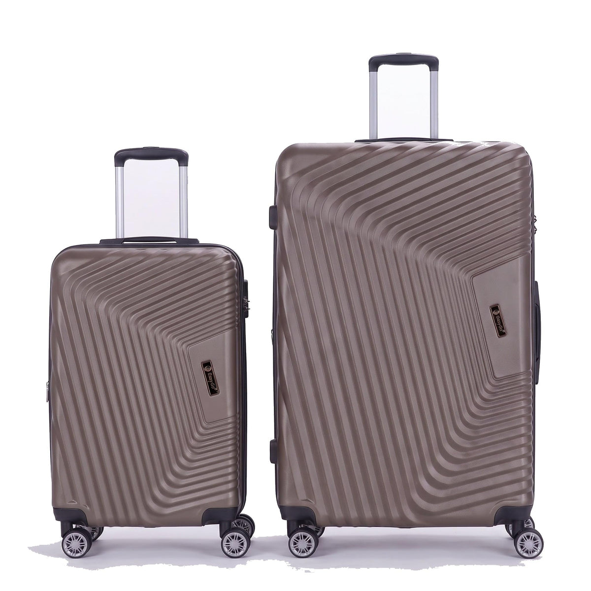 Ezzyrol Grays ABS Hard Shell Luggage Set in Brown, Set of 2, 20 and 32 Inch