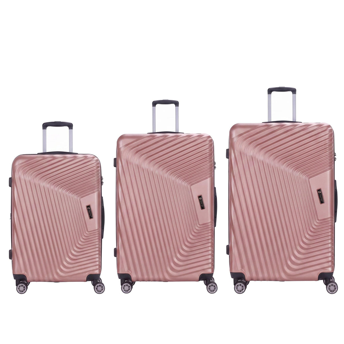 Ezzyrol Grays ABS Hard Shell Luggage Set in Rose Gold, Set of 3, 20 28 and 32 Inch