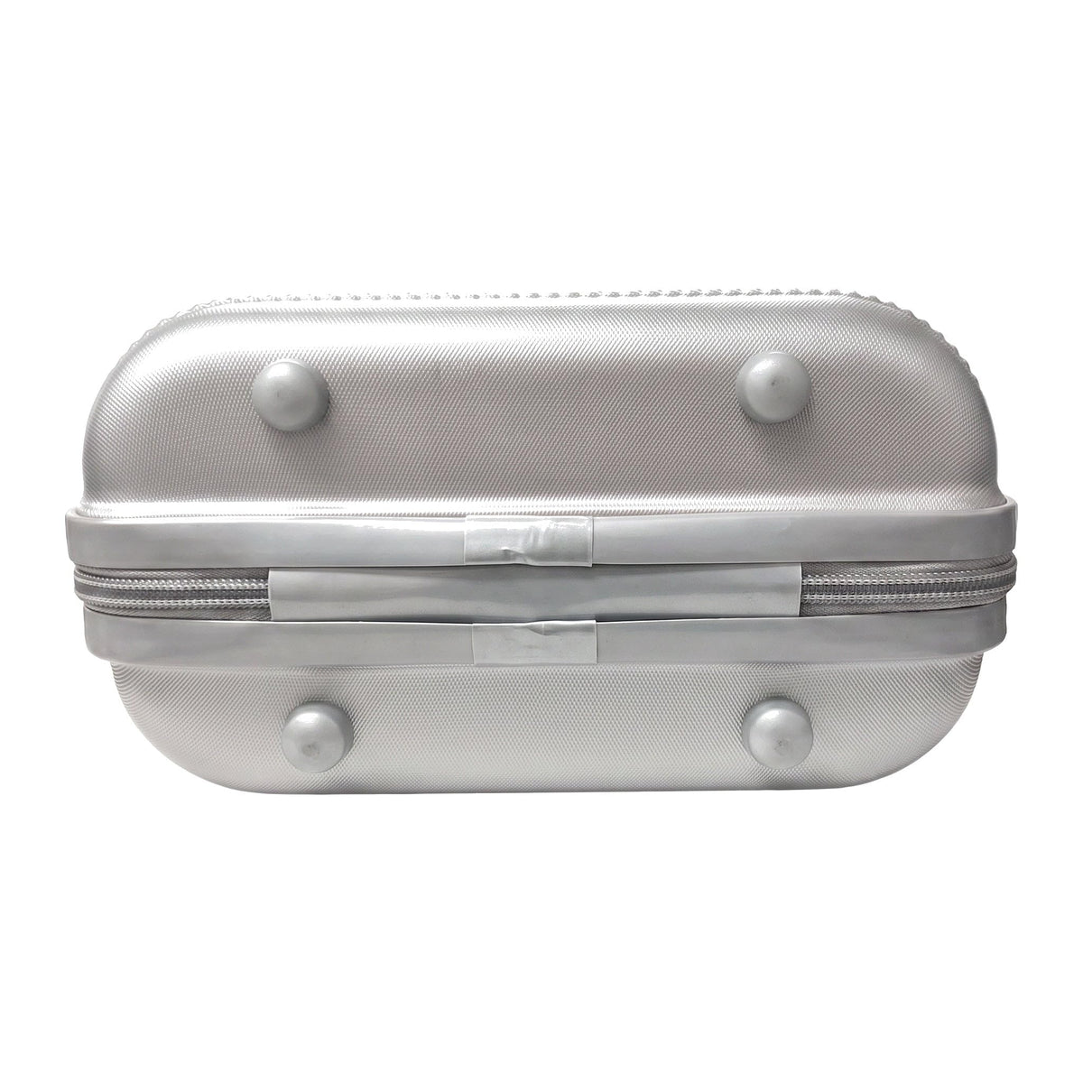 GRANT Fluted Hard Shell Suitcase in Silver, 12" Vanity Case (11L)