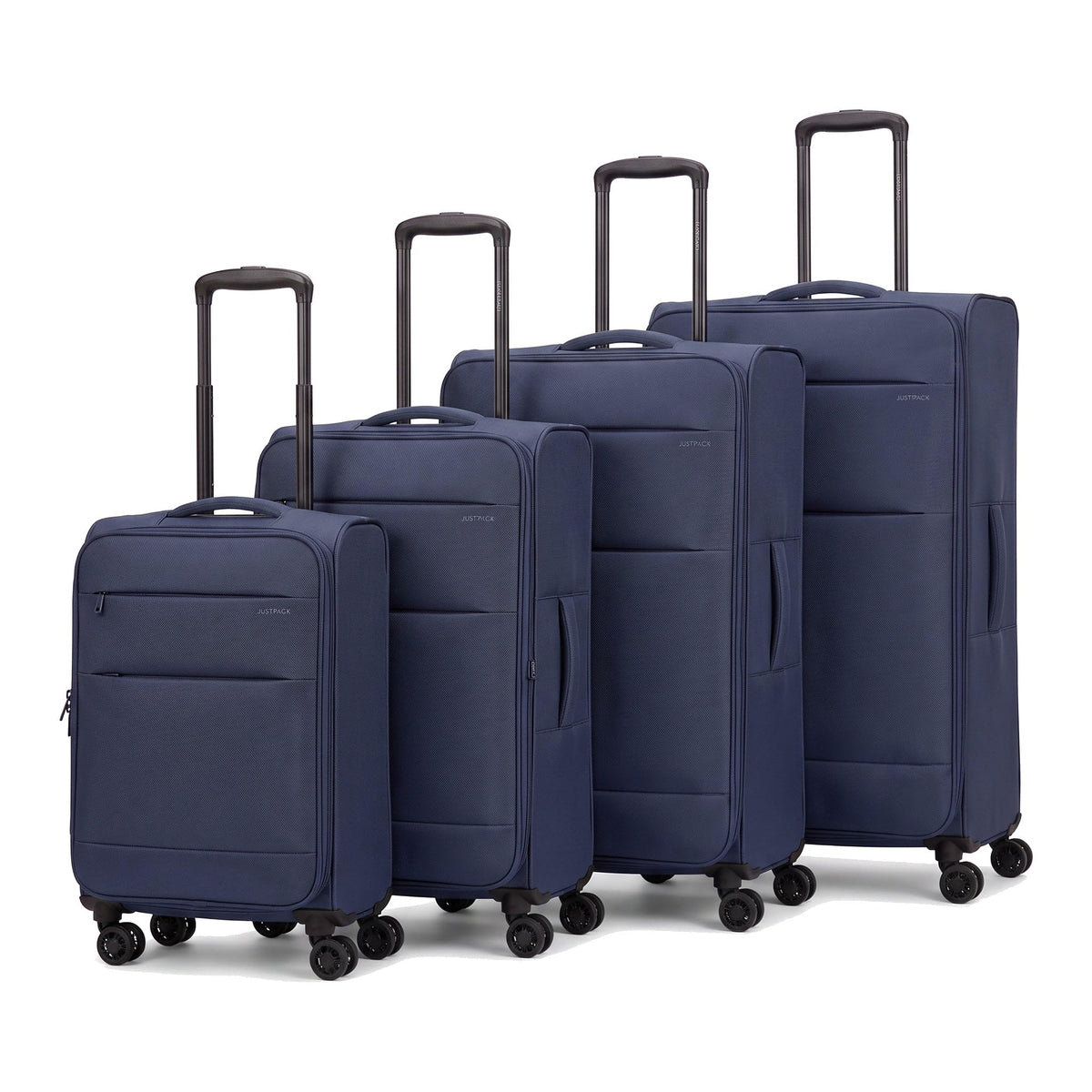 JustPack Aviate Soft Shell Expandable Suitcase & Nesting Sets in Navy
