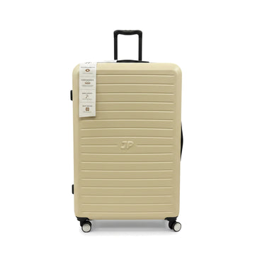 JustPack Hard Shell Suitcase - Lightweight ABS Cabin Luggage & 4-Piece Set |,  8 Spinner Wheels, Rose Gold Zips