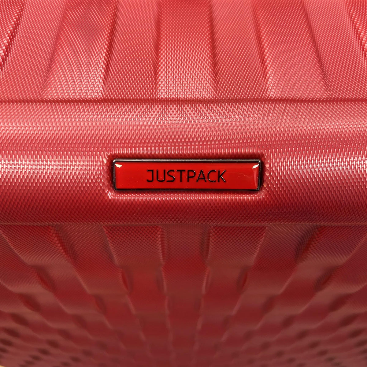 Justpack JP104 Basket-Weave Hard Shell Luggage Set in Red