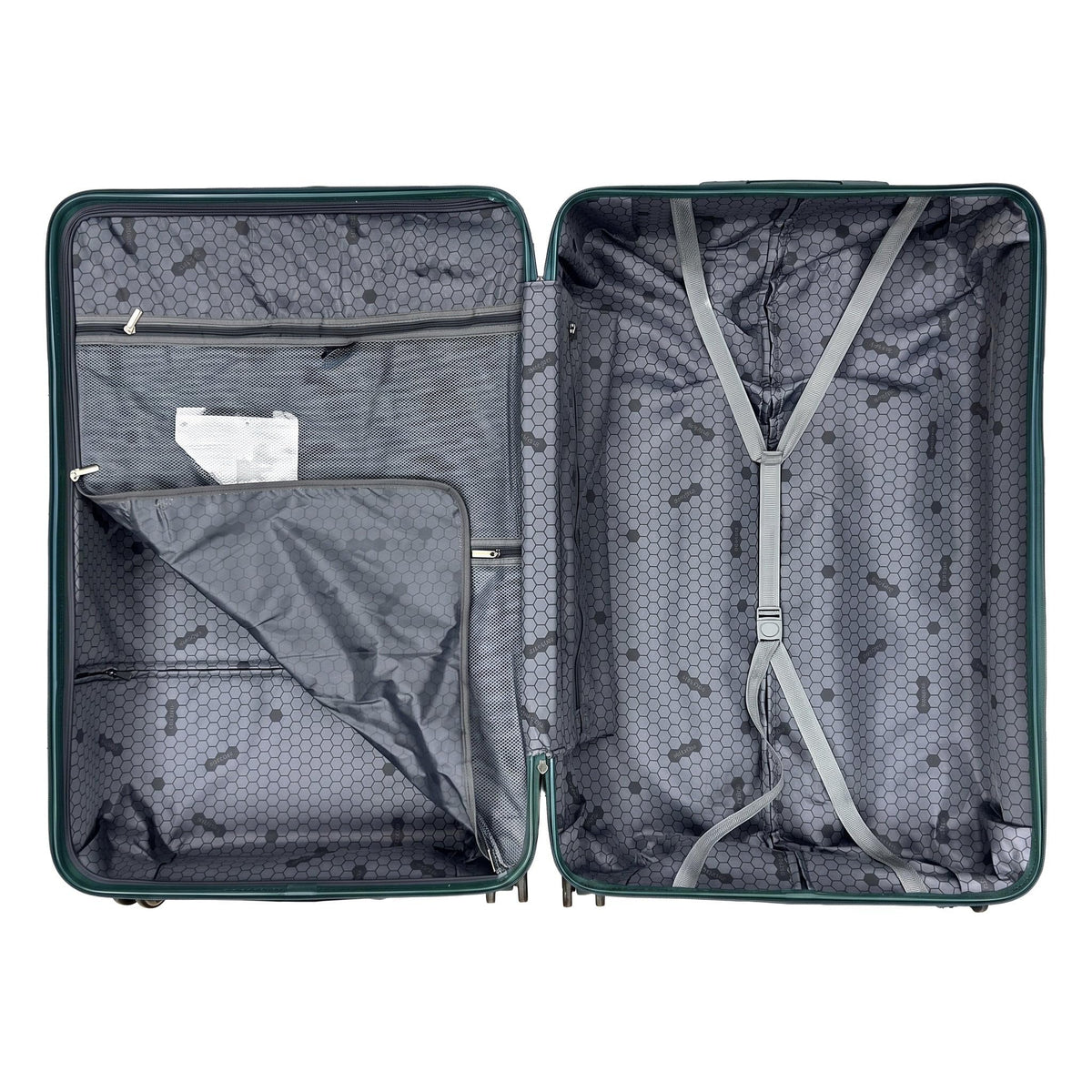 Justpack JP104 Basket-Weave Hard Shell Luggage Set in Green