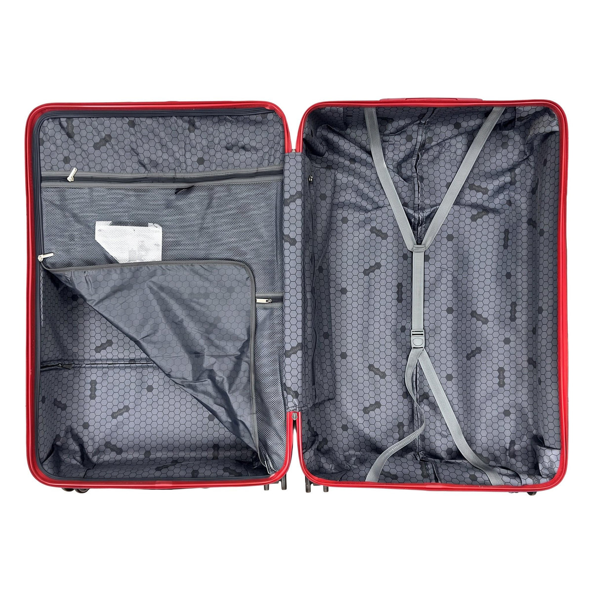 Justpack JP104 Basket-Weave Hard Shell Luggage Set in Red