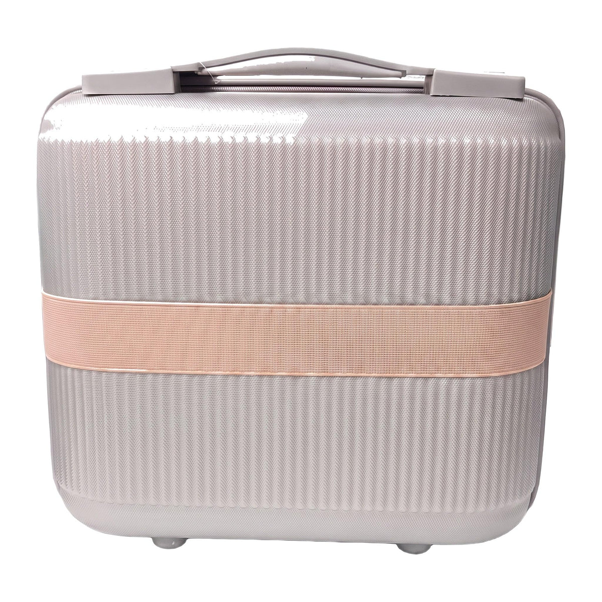 GRANT Fluted Hard Shell Suitcase in Silver, 12" Vanity Case (11L)