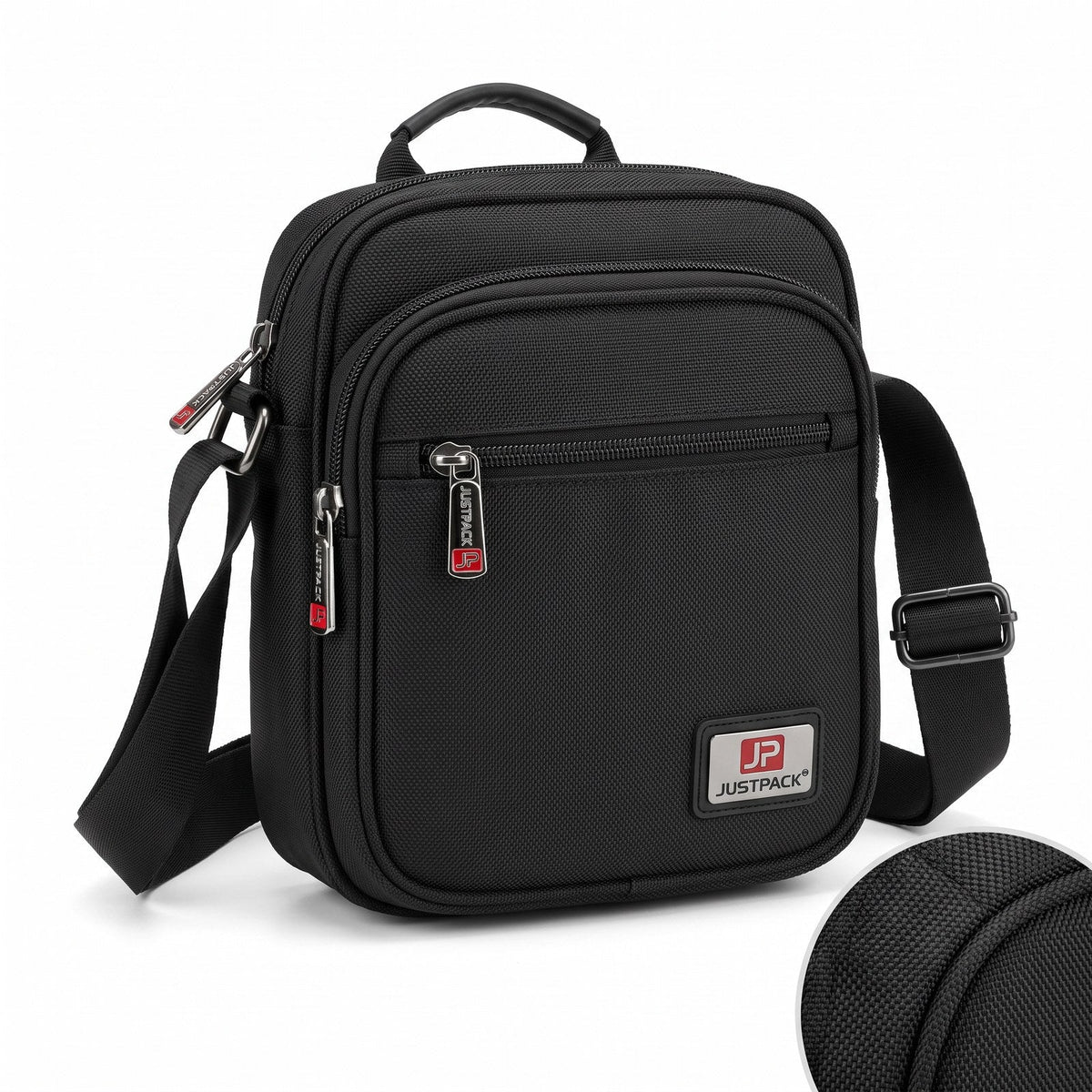 JUSTPACK Courier small crossbody, material and seam