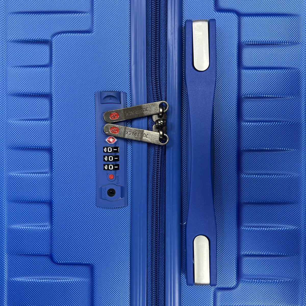 Justpack JP104 Basket-Weave Hard Shell Luggage Set in Blue