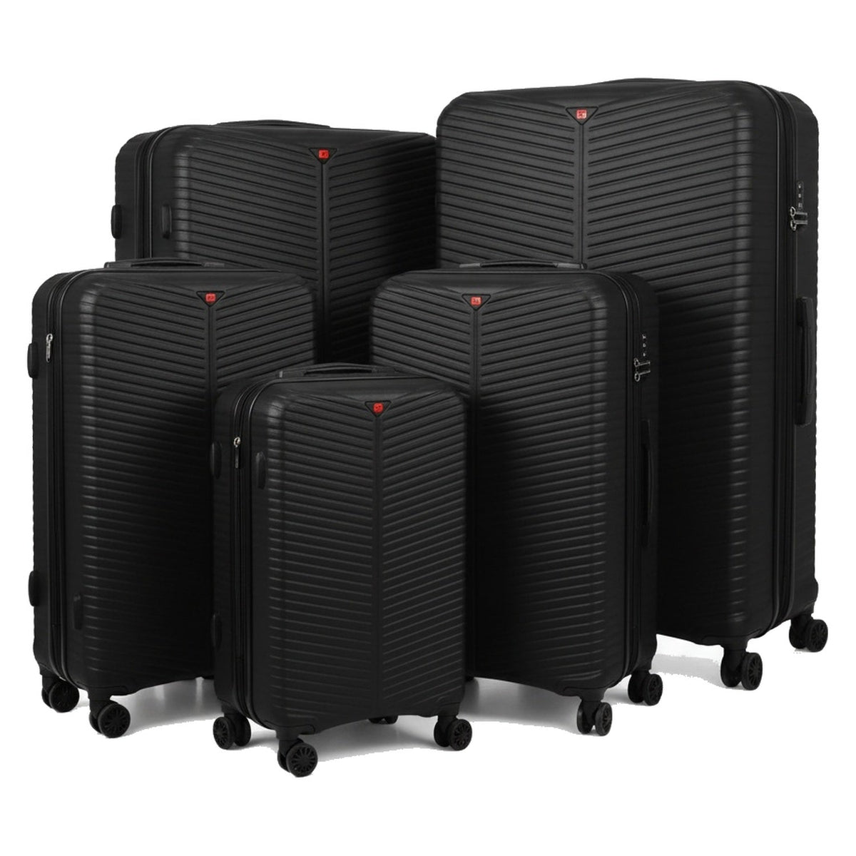 Black 5 piece suitcase set