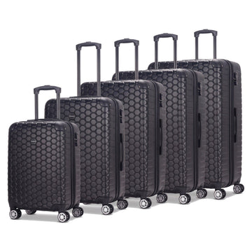 EZ119 | BLACK_SINGLE | Black honeycomb suitcase