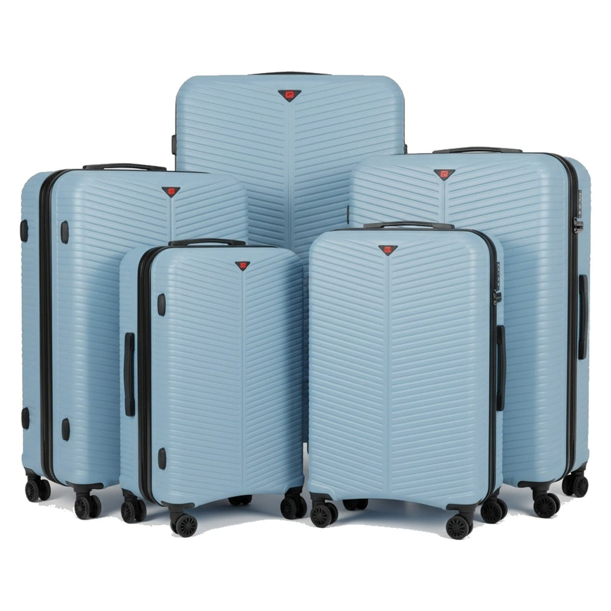 Sky Blue 5 piece suitcase set