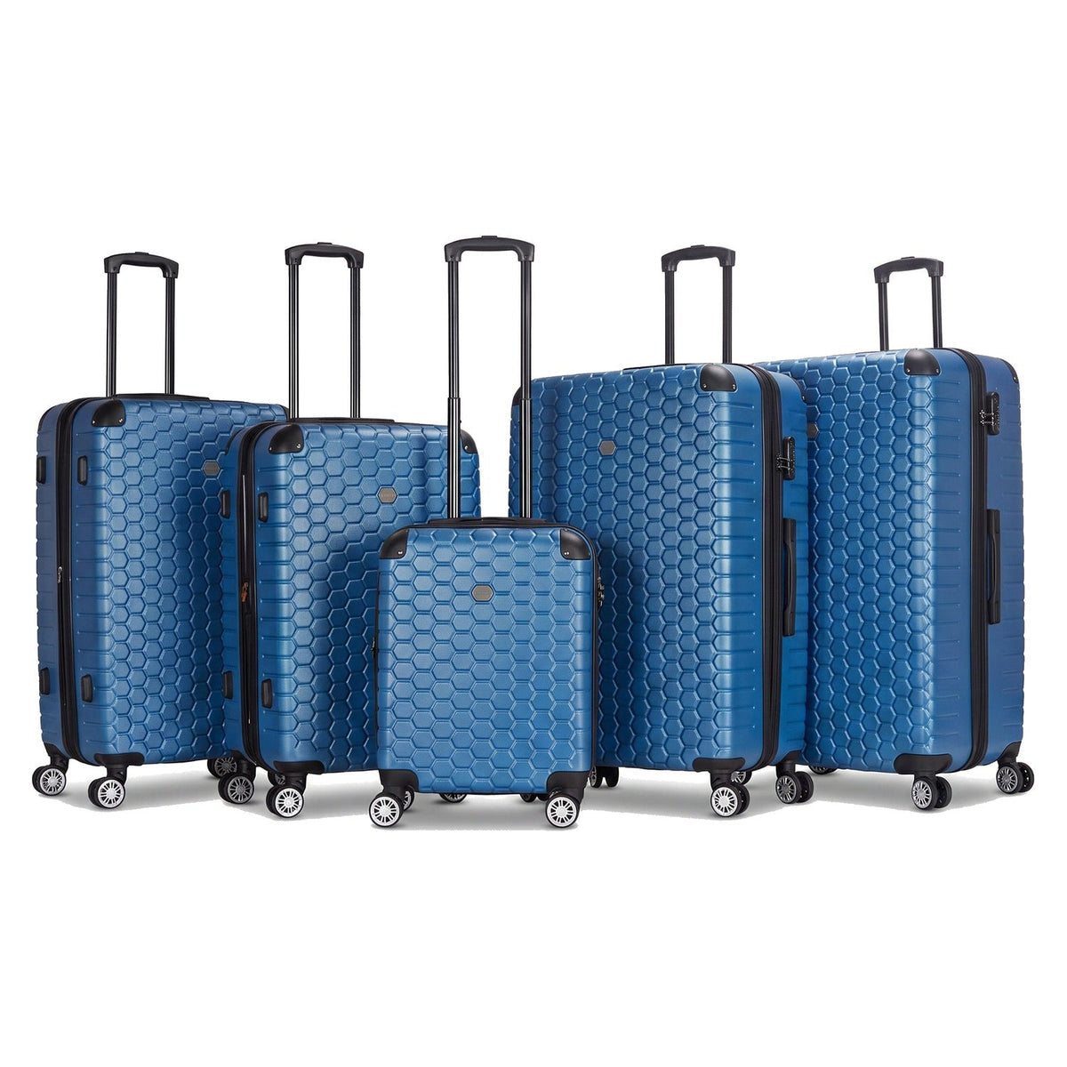 Blue honeycomb suitcase