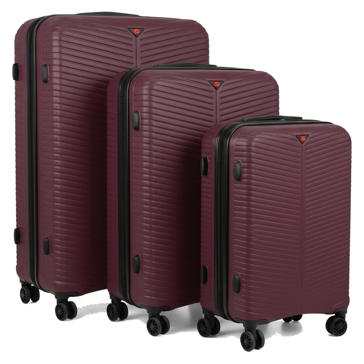 Burgundy 3 piece suitcase set