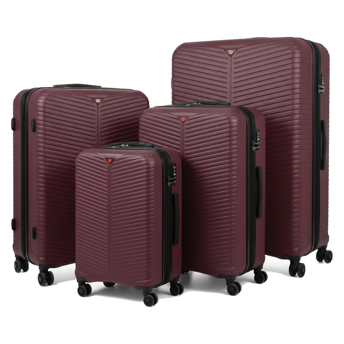 Burgundy 4 piece suitcase set