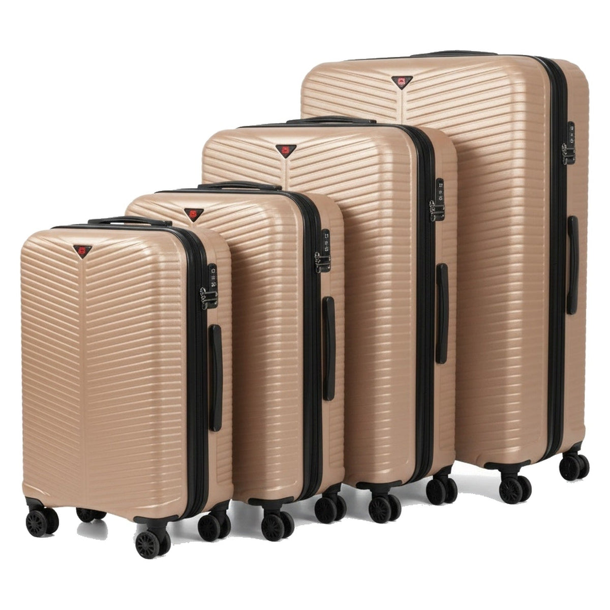 Champagne 4 piece suitcase set