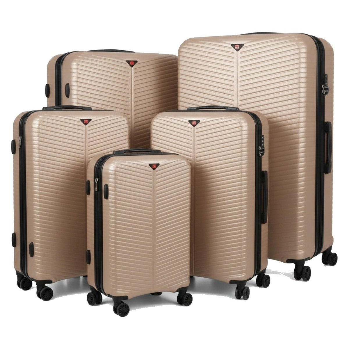 Champagne 5 piece suitcase set