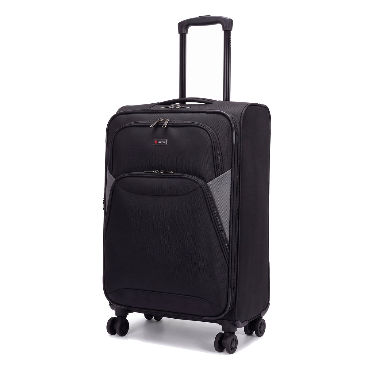 EZ114-BLACK-26 | MEDIUM 26 | Ezzyrol Loom Black 26 inch medium suitcase 72 x 48 x 26 cm on white