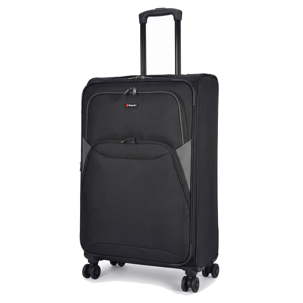 EZ114-BLACK-28 | LARGE 28 | Ezzyrol Loom Black 28 inch large suitcase 79 x 53 x 28 cm on white