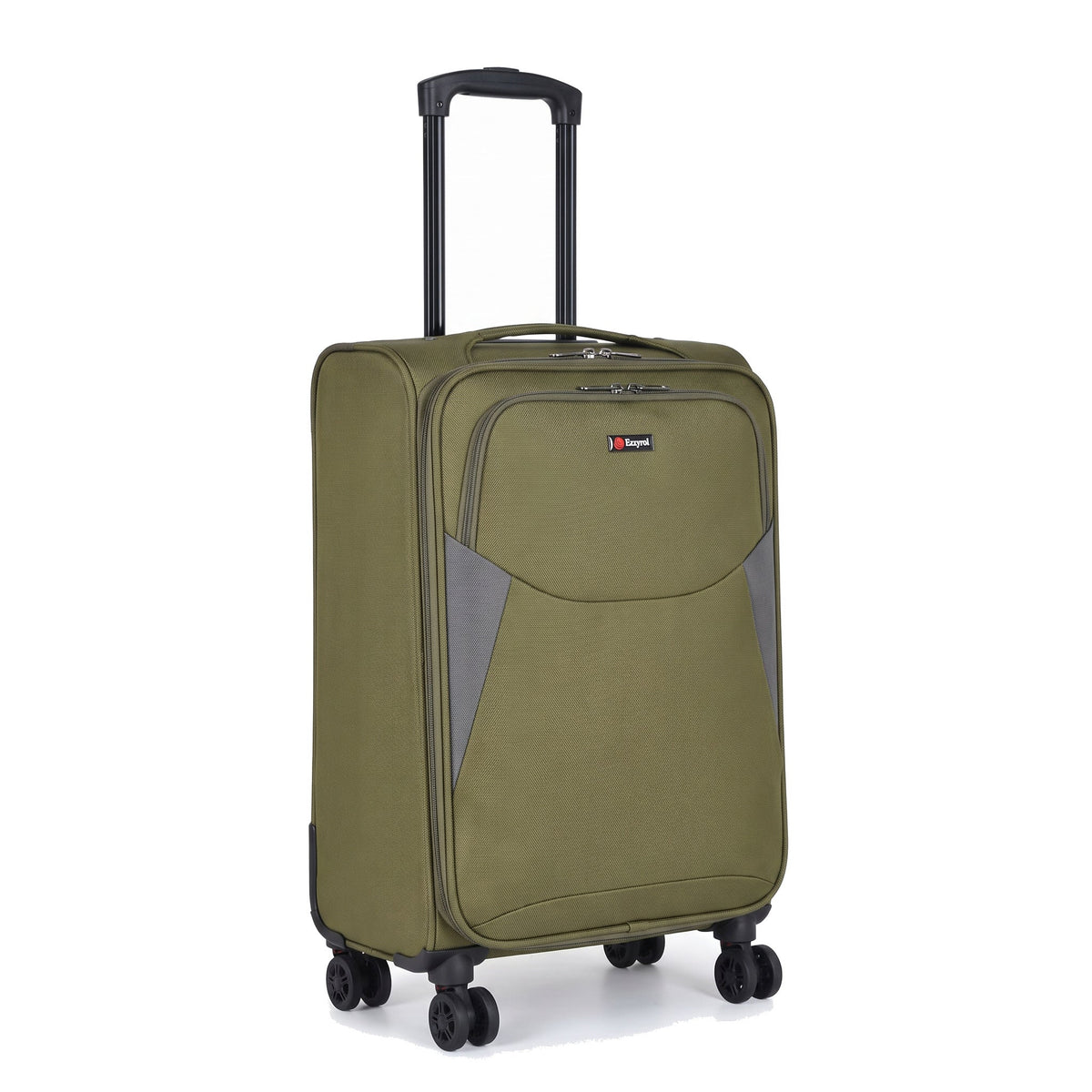 EZ114-GREEN-20 | CABIN 20 | Ezzyrol Loom Green 20 inch cabin suitcase 55 x 40 x 20 cm on white