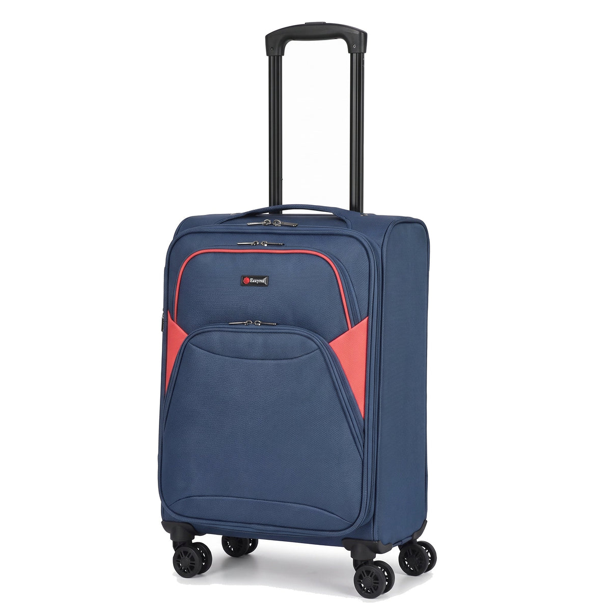 EZ114-NAVY-20 | CABIN 20 | Ezzyrol Loom Navy 20 inch cabin suitcase 55 x 40 x 20 cm on white