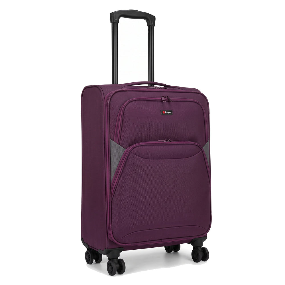 Ezzyrol Loom Plum 20 inch cabin suitcase 55 x 40 x 20 cm on white