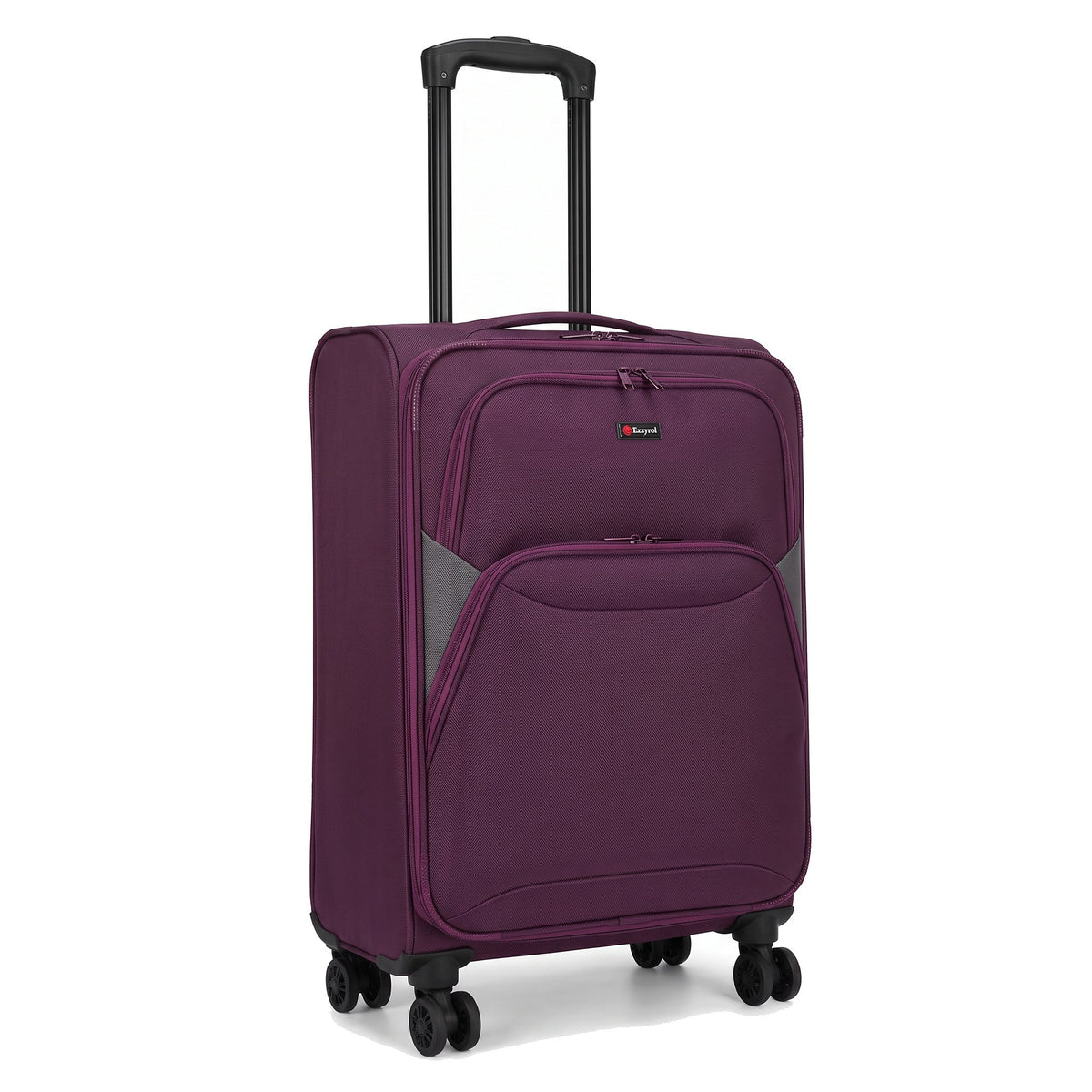 EZ114-PLUM-20 | CABIN 20 | Ezzyrol Loom Plum 20 inch cabin suitcase 55 x 40 x 20 cm on white