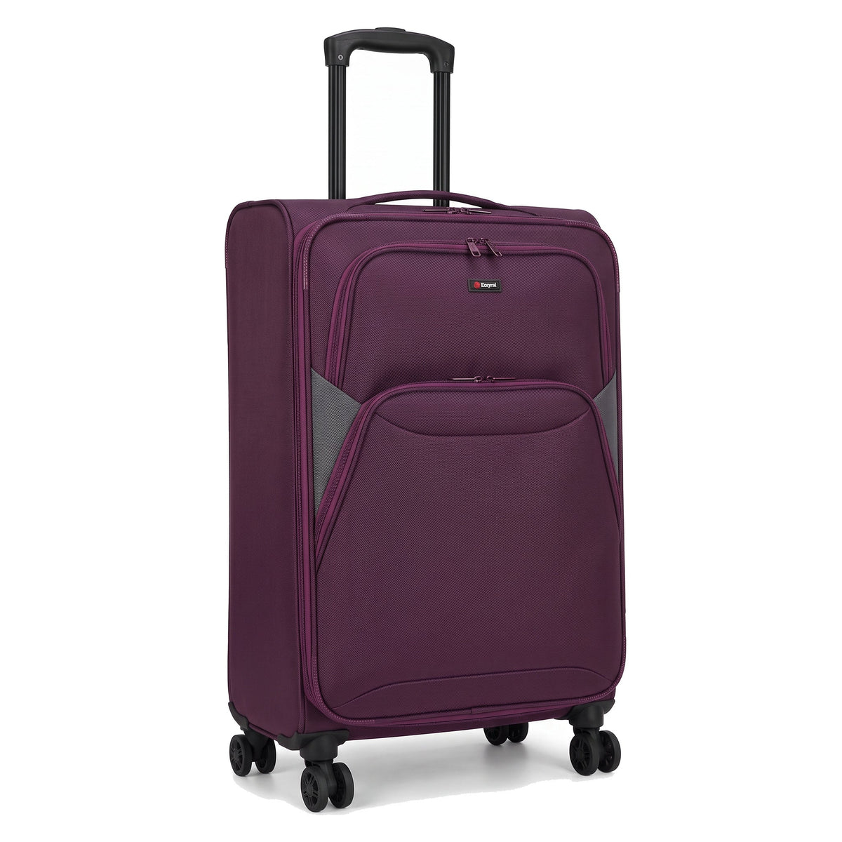 EZ114-PLUM-26 | MEDIUM 26 | Ezzyrol Loom Plum 26 inch medium suitcase 72 x 48 x 26 cm on white