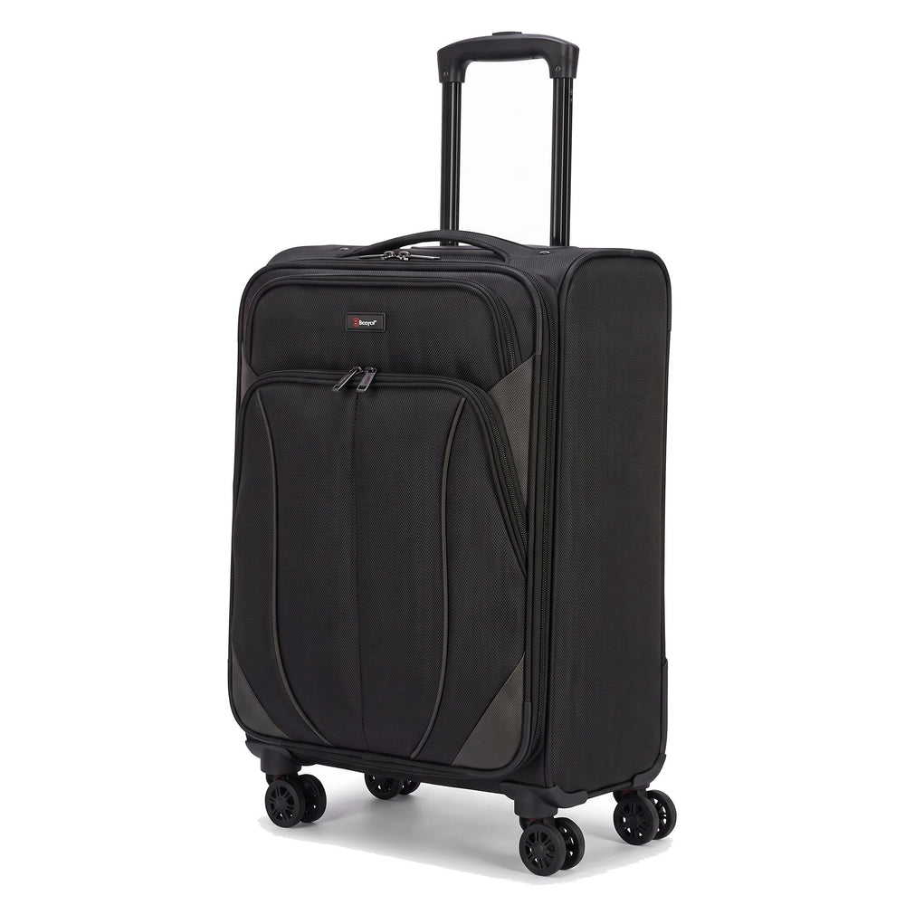 Ezzyrol Shuttle Black soft shell suitcase on white