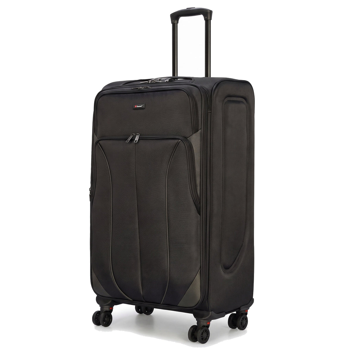 EZ222-BLACK-26 | MEDIUM 26 | Ezzyrol Shuttle Black soft shell suitcase on white