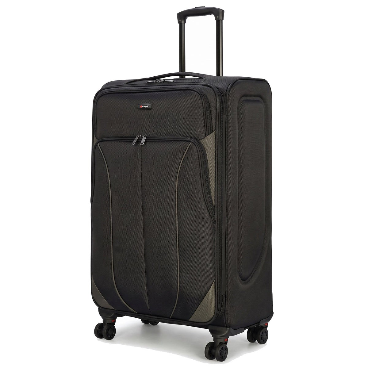 EZ222-BLACK-28 | LARGE 28 | Ezzyrol Shuttle Black soft shell suitcase on white