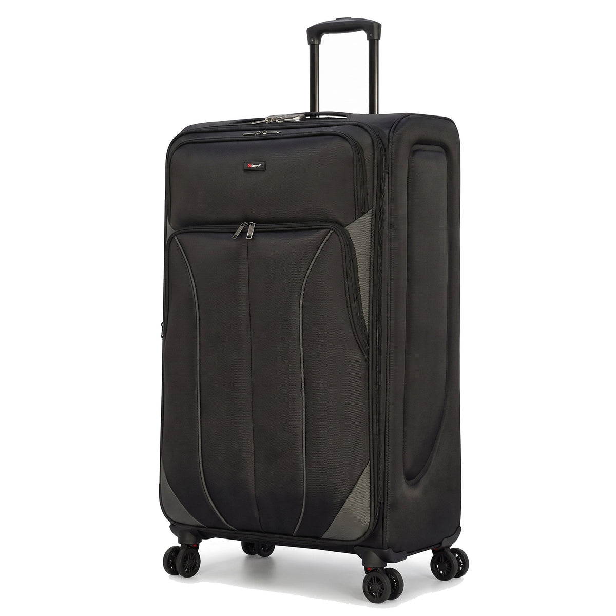 EZ222-BLACK-32 | XXL 32 | Ezzyrol Shuttle Black soft shell suitcase on white