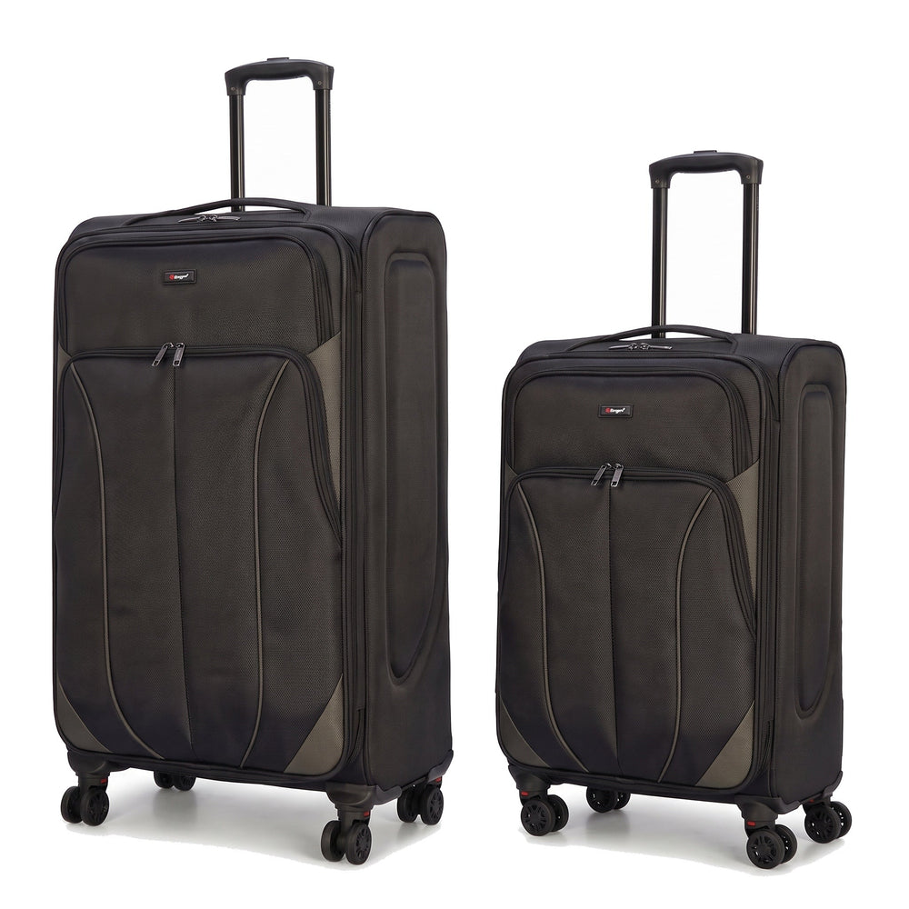 Ezzyrol Shuttle Black soft shell suitcase on white