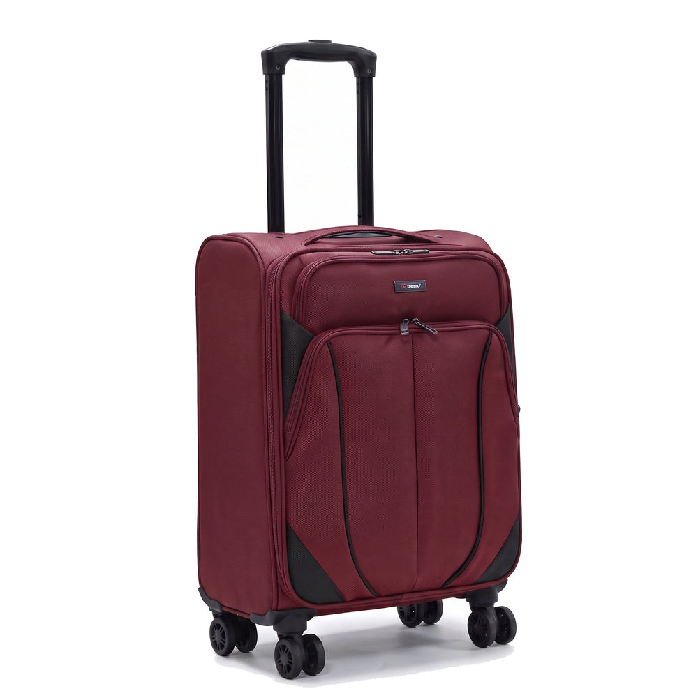 Ezzyrol Shuttle Burgundy soft shell suitcase on white