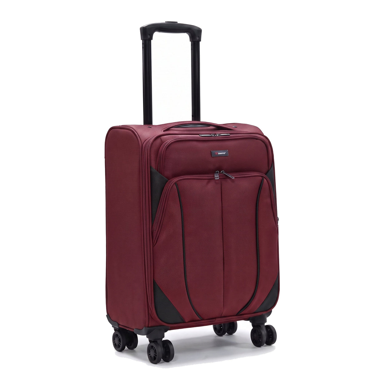 EZ222-BURGUNDY-20 | CABIN 20 | Ezzyrol Shuttle Burgundy soft shell suitcase on white