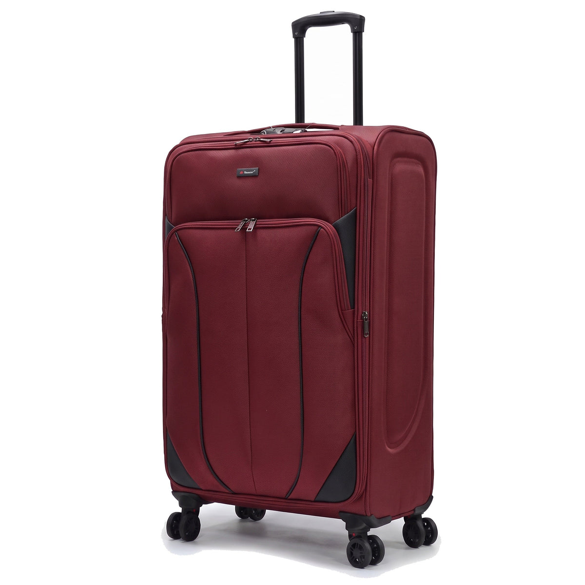 EZ222-BURGUNDY-26 | MEDIUM 26 | Ezzyrol Shuttle Burgundy soft shell suitcase on white