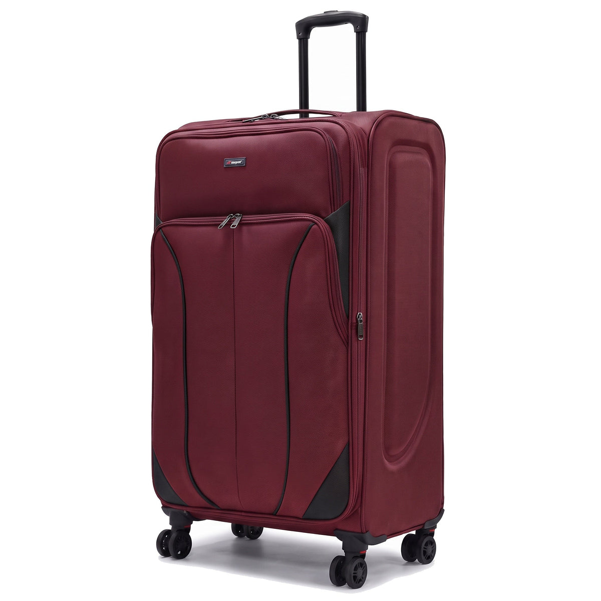 EZ222-BURGUNDY-32 | XXL 32 | Ezzyrol Shuttle Burgundy soft shell suitcase on white