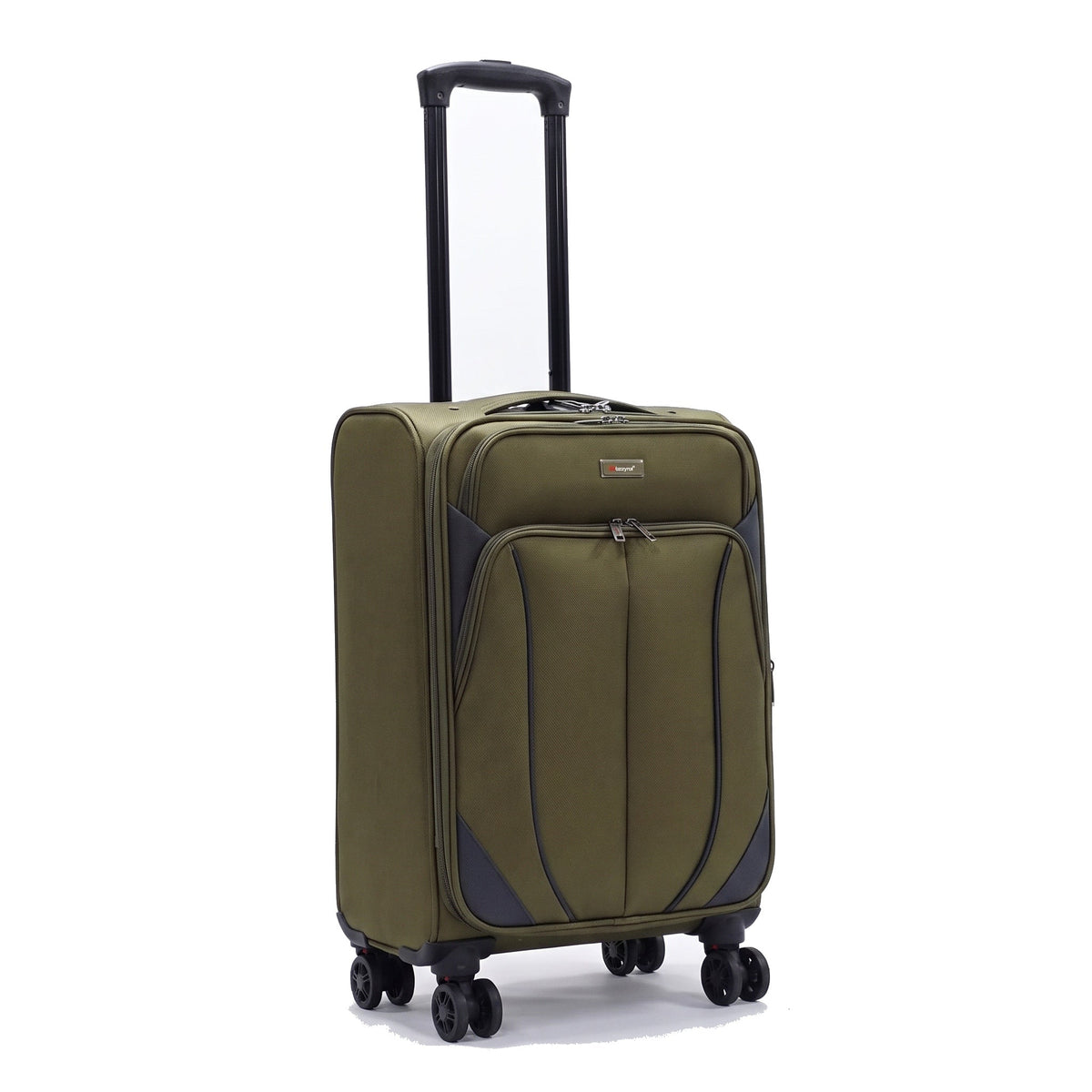 EZ222-GREEN-20 | CABIN 20 | Ezzyrol Shuttle Green soft shell suitcase on white