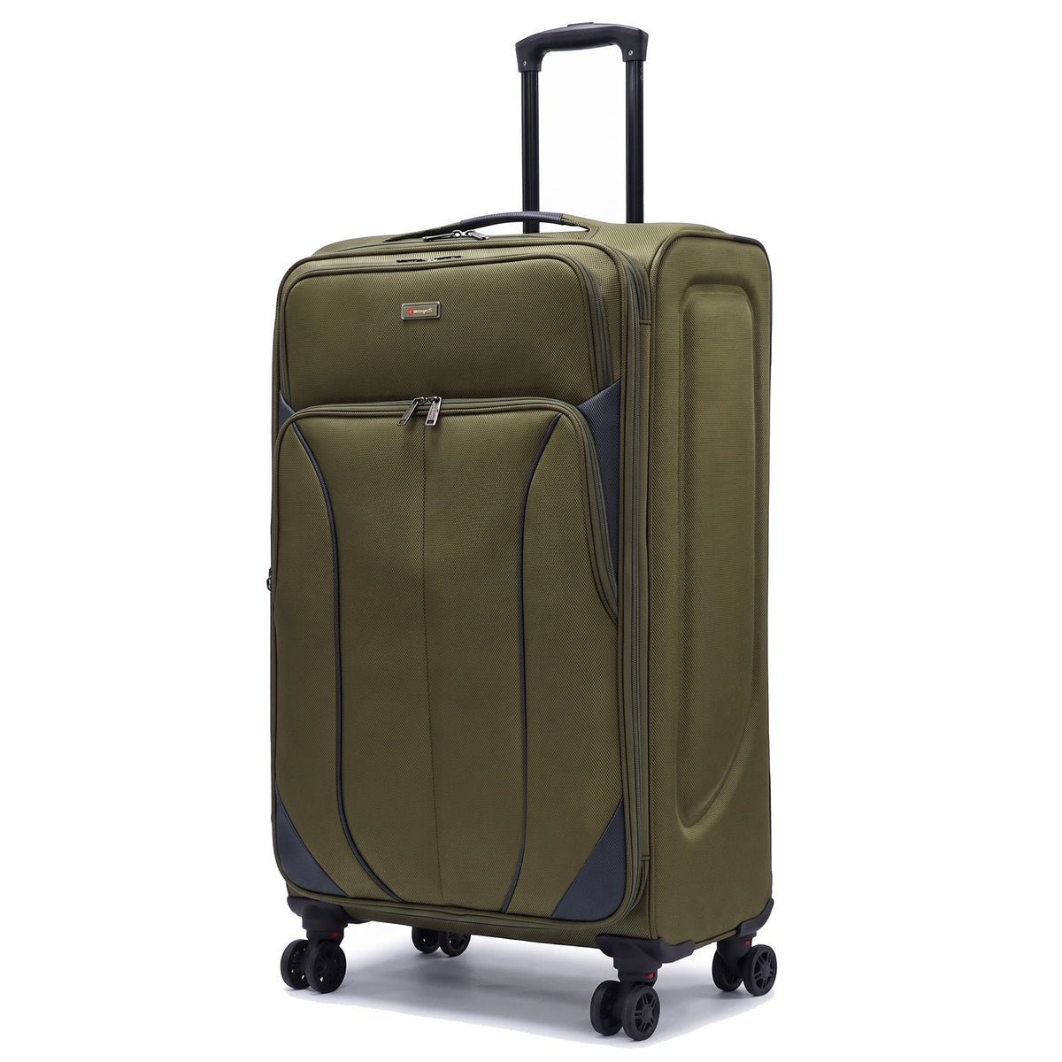EZ222-GREEN-26 | MEDIUM 26 | Ezzyrol Shuttle Green soft shell suitcase on white