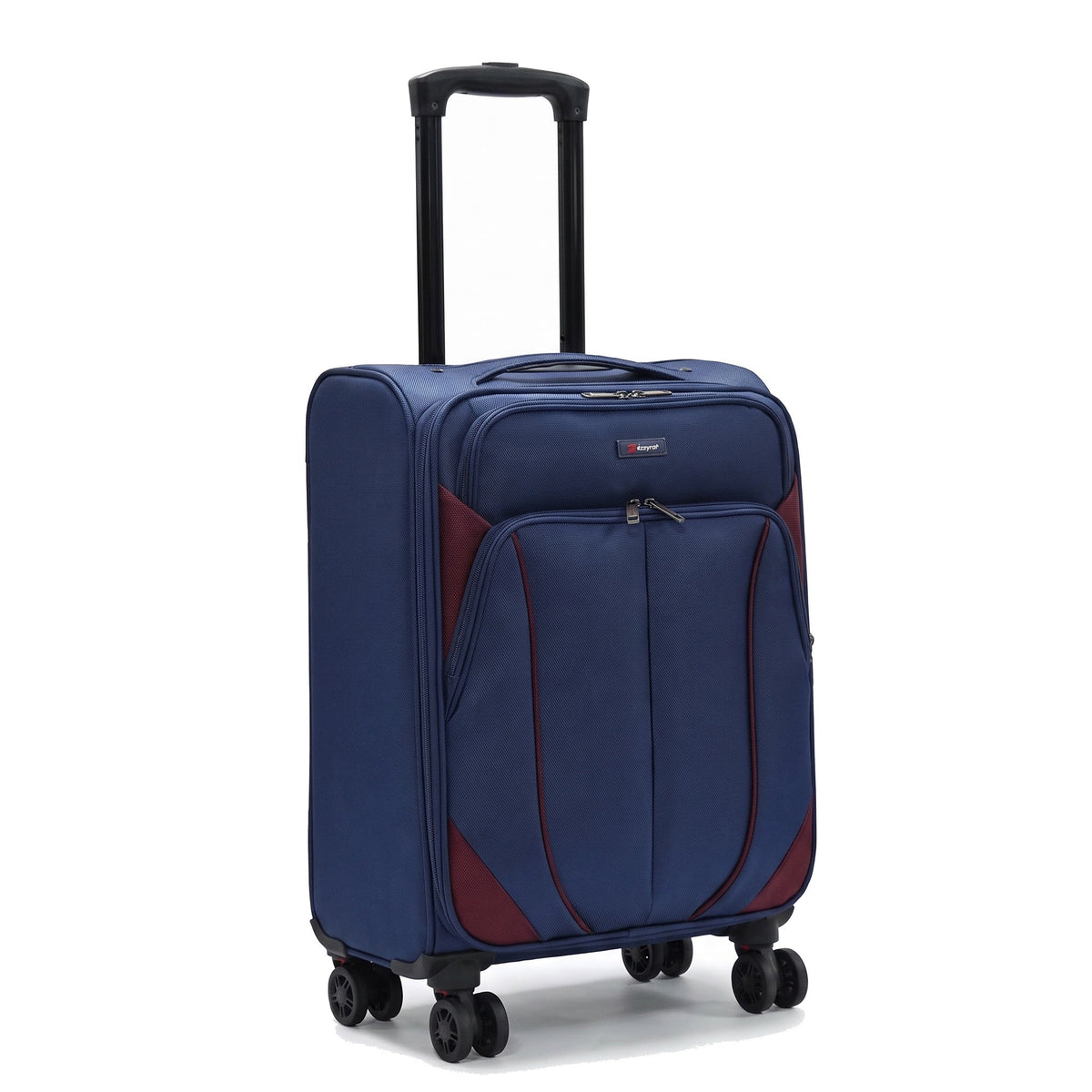 EZ222-NAVY-20 | CABIN 20 | Ezzyrol Shuttle Navy soft shell suitcase on white